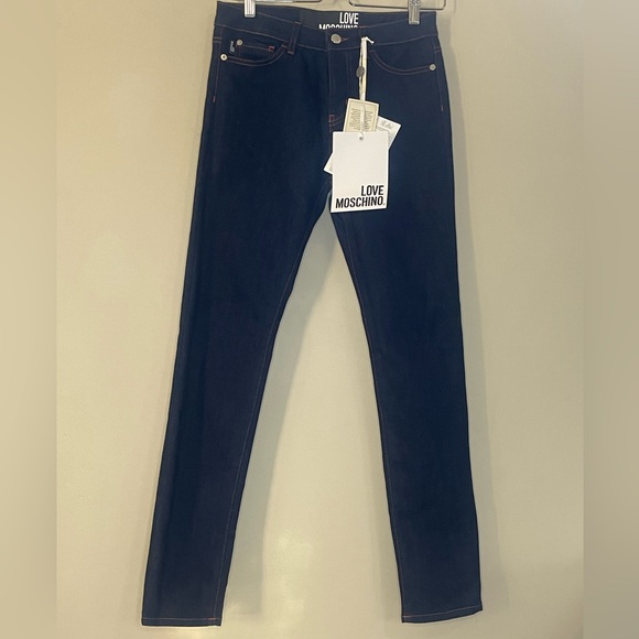 Love Moschino Denim - NWT LOVE MOSCHINO Mid-rise slim-leg dark denim jeans Size 26